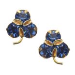 9CT GOLD BLUE STONE EARRINGS