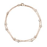 18CT ROSE GOLD DIAMOND BRACELET