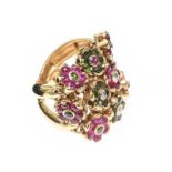 18CT GOLD GEM-SET RING