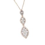 18CT ROSE GOLD DIAMOND NECKLACE