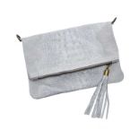 ITALIAN GREY LEATHER HANDBAG