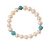 TURQUOISE AND PEARL BRACELET