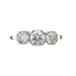 PLATINUM THREE STONE DIAMOND RING