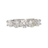 PLATINUM FIVE STONE DIAMOND RING