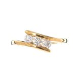 18CT GOLD THREE STONE DIAMOND RING