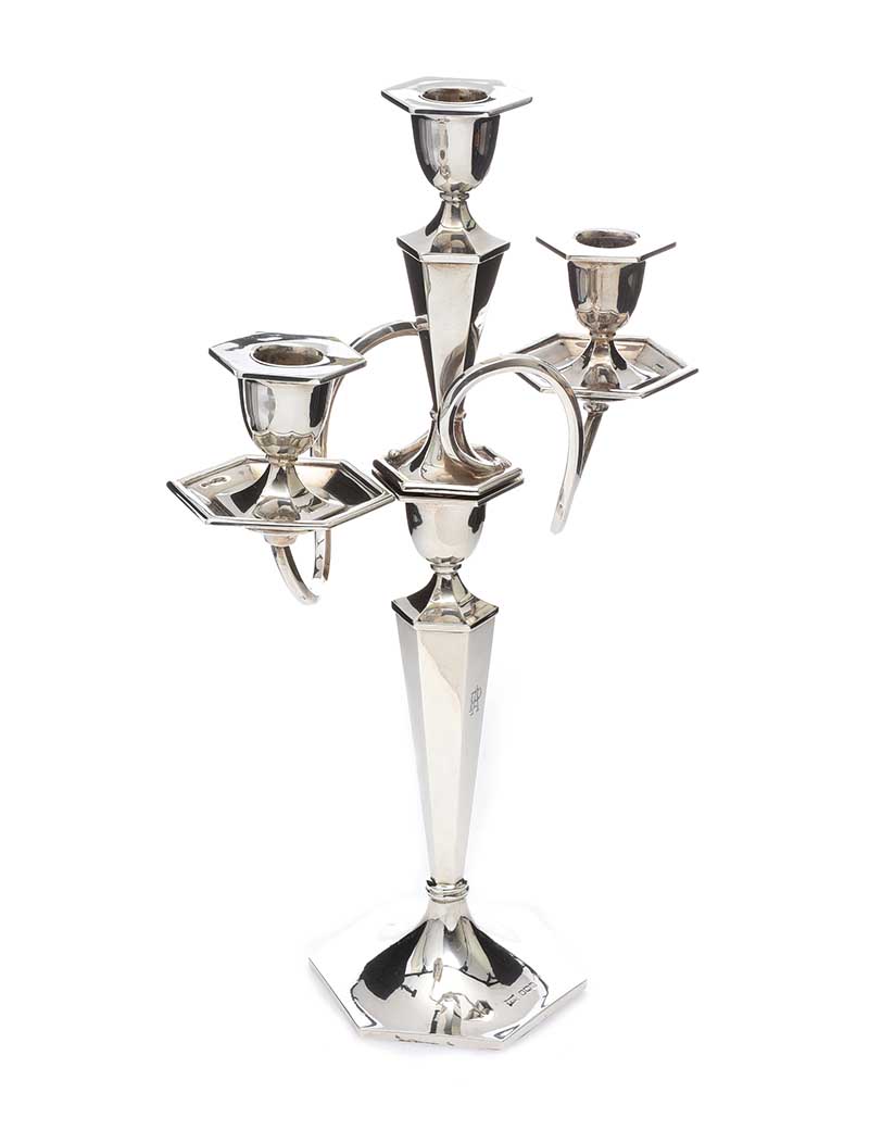 STERLING SILVER CANDLE STICK HOLDER (TRIO) - Image 2 of 4