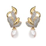 18CT WHITE GOLD PEARL AND DIAMOND EARRINGS