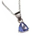 SILVER CHAIN WITH TANZANITE PENDANT