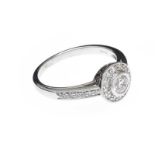 9CT WHITE GOLD DIAMOND RING