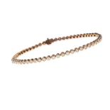 18CT ROSE GOLD DIAMOND TENNIS BRACELET