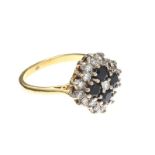 18CT GOLD SAPPHIRE AND DIAMOND RING