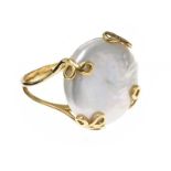 18CT GOLD BAROQUE PEARL RING
