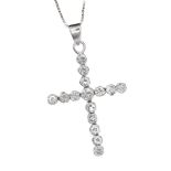 18CT WHITE GOLD DIAMOND CROSS NECKLACE