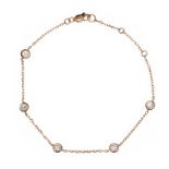 18CT ROSE GOLD DIAMOND BRACELET