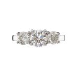 PLATINUM THREE STONE DIAMOND RING