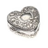 STERLING SILVER HEART-SHAPED TRINKET BOX