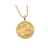 SOVEREIGN ON 9CT GOLD CHAIN