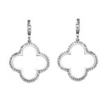 18CT WHITE GOLD DIAMOND QUATREFOIL EARRINGS