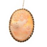 9CT GOLD CAMEO BROOCH