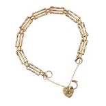 9CT GOLD GATE-LINK BRACELET