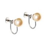 SILVER-TONE FAUX PEARL EARRINGS