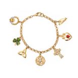 BROOKS & BENTLEY GOLD-TONE CHARM BRACELET