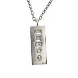 STERLING SILVER INGOT NECKLACE