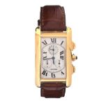 CARTIER TANK AMERICAINE 18CT GOLD WRISTWATCH