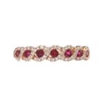 18CT ROSE GOLD RUBY & DIAMOND RING