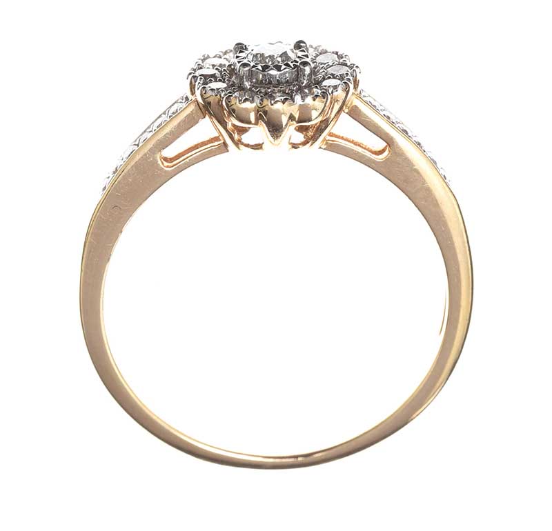 9CT GOLD DIAMOND CLUSTER RING - Image 3 of 3