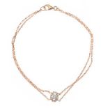 18CT ROSE GOLD DIAMOND BRACELET