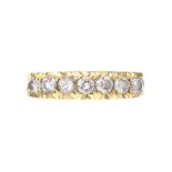 18CT GOLD SEVEN STONE DIAMOND RING