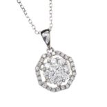 18CT WHITE GOLD DIAMOND NECKLACE