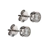 18CT WHITE GOLD DIAMOND STUD EARRINGS