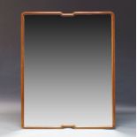 An Italian stained beech overmantle mirror, c.1950, of rectangular form, 126cm high, 99cm widePlease