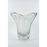 A large clear glass vase, 20th century, attributed to be Daum, 33cm highPlease refer to department