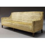 Richard Griffiths Woodwear ltd, Wychwood Design, a contemporary green velvet four seat sofa, of