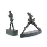 An abstract bronze of a figure in motion, in the Italian taste, signed and dated Decker 72 to the