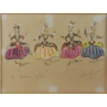 Oliver Messell, British 1904-1978- Hareem Girls, Costume designs for Die Entfurung aus de Serail,