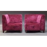 Richard Griffiths Woodwear ltd, Wychwood Design, A pair of contemporary burgundy velvet corner