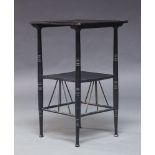 In the manner of E W Godwin, an aesthetic movement ebonised side table, early 20th Century, the