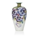 William Moorcroft (1872-1945), a Pansy pattern ceramic vase 1911-1913, signed in green W