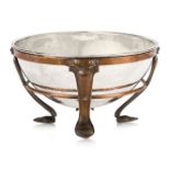 Arts and Crafts, a silver bowl with separate copper armature Mark of Johnson, Walker & Tolhurst Ltd,