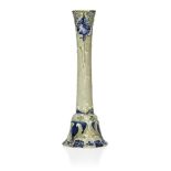 William Moorcroft (1872-1945), a Florian ware candlestick c.1900, incised WM Des, printed