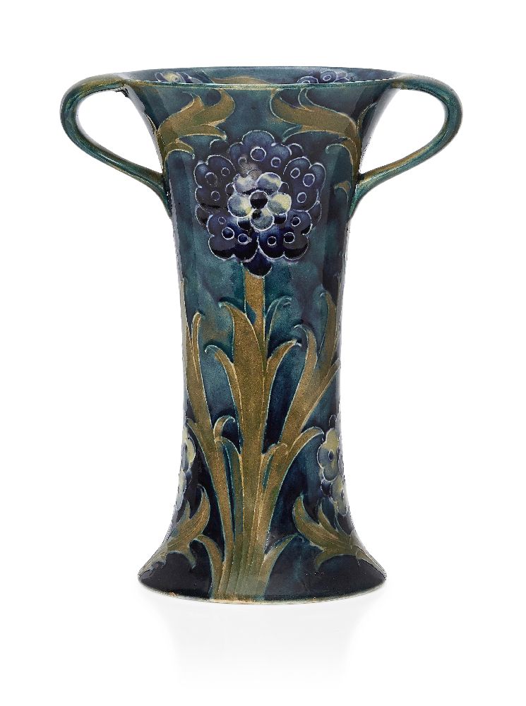 William Moorcroft (1872-1945), a twin-handled ceramic vase c.1916, signed in green W Moorcroft,