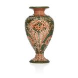 William Moorcroft (1872-1945), a Florian ware ceramic vase c.1900, signed in green W M Des,