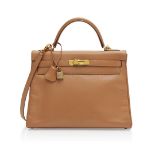 Hermes, a 'Kelly' 32 cm Box-leather handbag Blind stamp for 2001, marked Hermes Paris, Made in