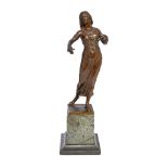 Gustav Schmidt Cassel (1867-1954), a patinated bronze figure 'Castanet Dancer', c.1900, signed