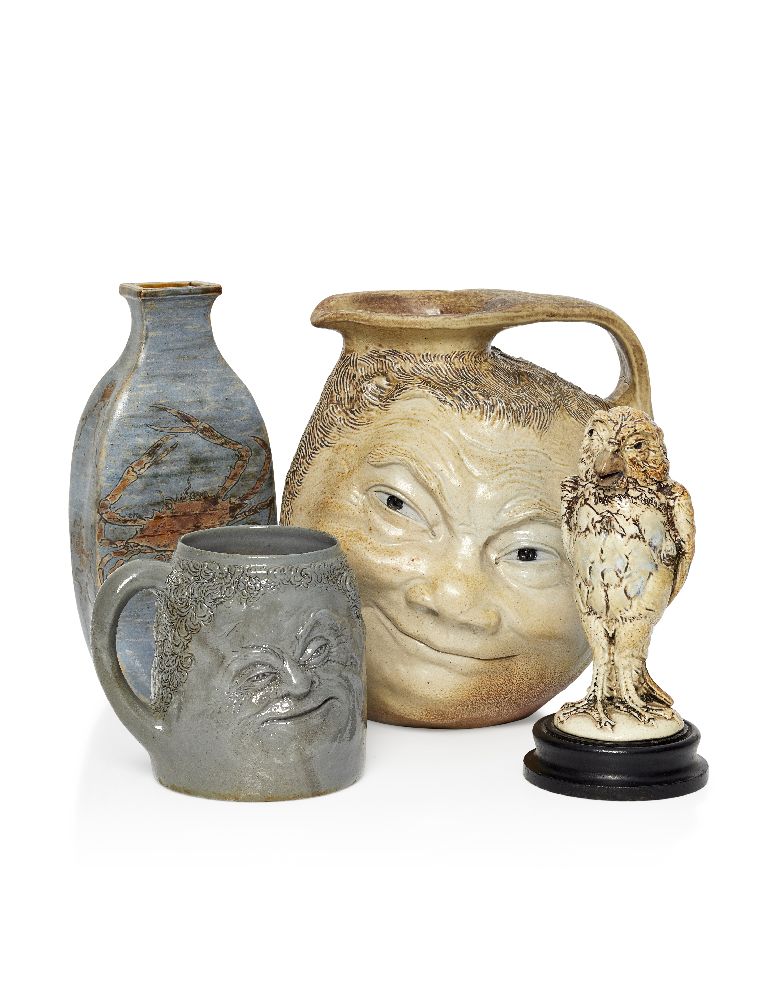 R.W. Martin (1843-1923), a large Martin Brothers stoneware salt-glazed Double ‘Face’ jug c.1890, - Image 4 of 7