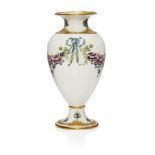 William Moorcroft (1872-1945), an Eighteenth Century pattern ceramic vase c.1908, signed in green